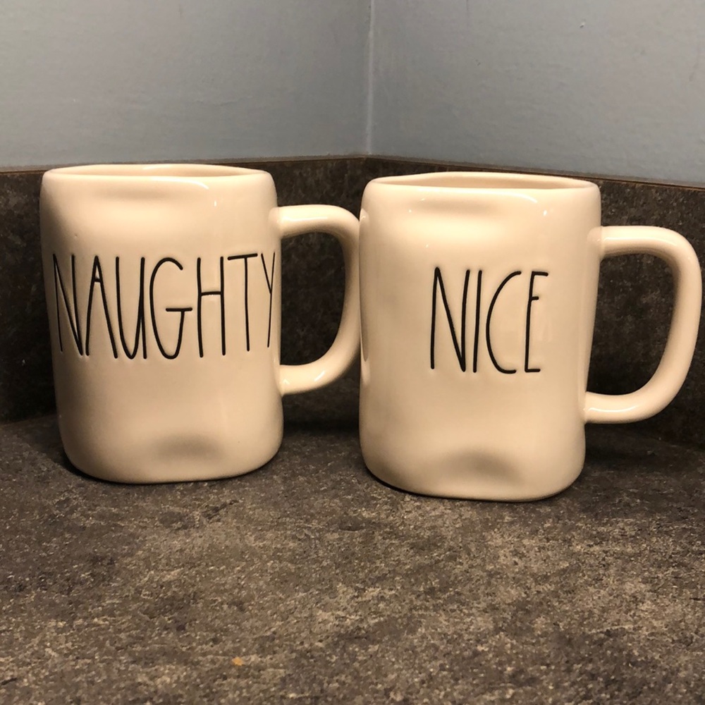 Rae Dunn ‘Naughty’ and ‘Nice’ Mug Set